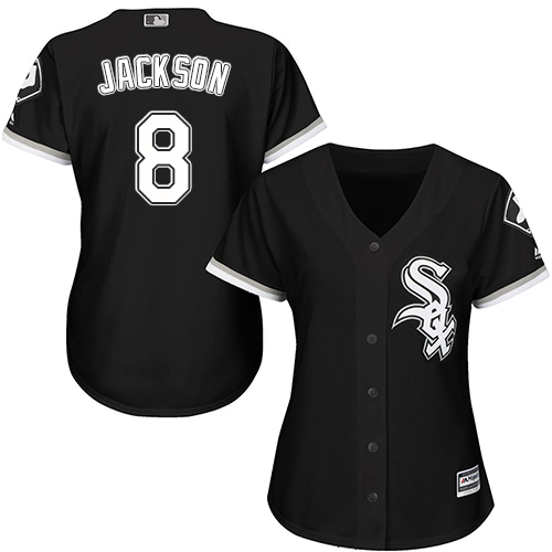 White Sox #8 Bo Jackson Black Alternate Women's Stitched MLB Jersey